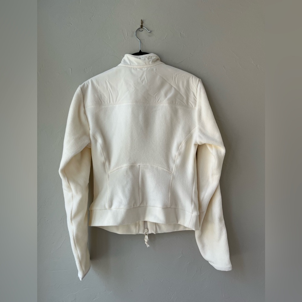 SKIMS FLEECE LOUNGE FITTED JACKET IN ECRU L - Picture 7 of 8